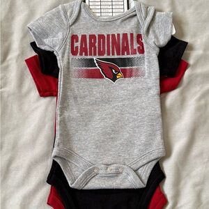 NFL 3-Piece 0-3 Month Baby Creeper Set - Red, Black, Gray